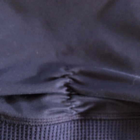 Splendid Studio Navy Ruched Racerback Sports Bra Sz. S Cut Out Back Yoga Sport - Picture 5 of 6